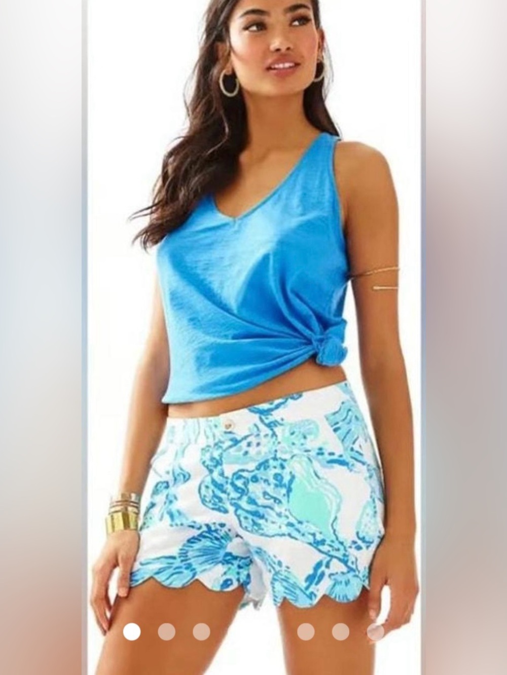 LILLY PULITZER THE BUTTERCUP Scalloped Sea Shells Shorts size 8